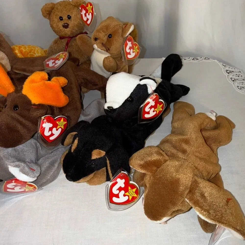 Ty Beanie Babies Woodland Forest PVC Lot 12 Chocolate Nuts Ringo Curly Hoot Twig